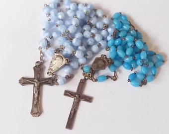 Blue rosaries 2 glass rosaries