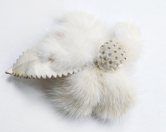 French fur brooch vintage brooch