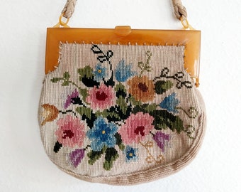 Vintage cross stitch bag