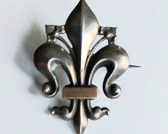 Antique french fleur de lis brooch