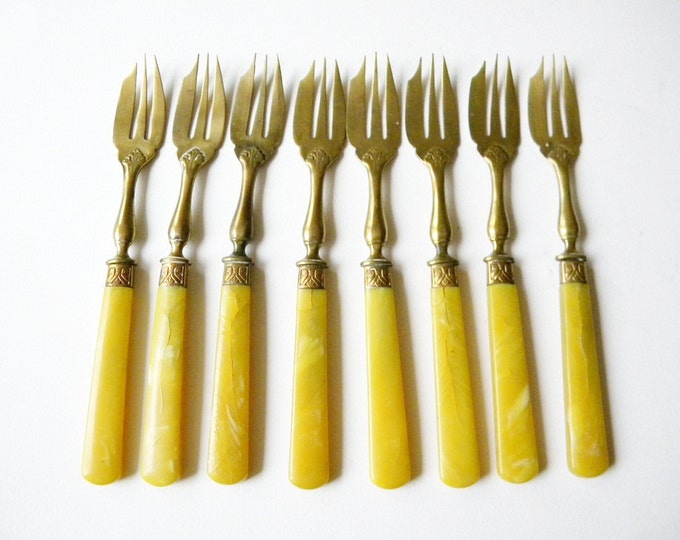 Vintage Cake Forks 8 French Dessert Forks Etsy