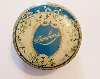 French bonbons tin small tin