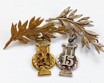 2 french brooches insignia pins
