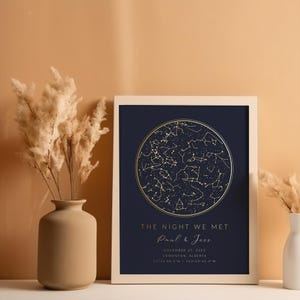 Personalisierte Sternenkarte Gold, Besonderes Datum Jubiläumsgeschenk, Nachthimmel Druck, Sternenkarte Poster, Hochzeitsgeschenk, Sternbild Druck, Digitale Datei