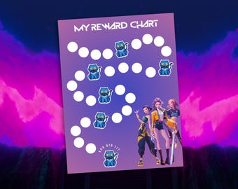 Printable K-Pop Demon Hunters–Inspired Reward Chart | Instant Download | Kids’ Routine & Sticker Chart