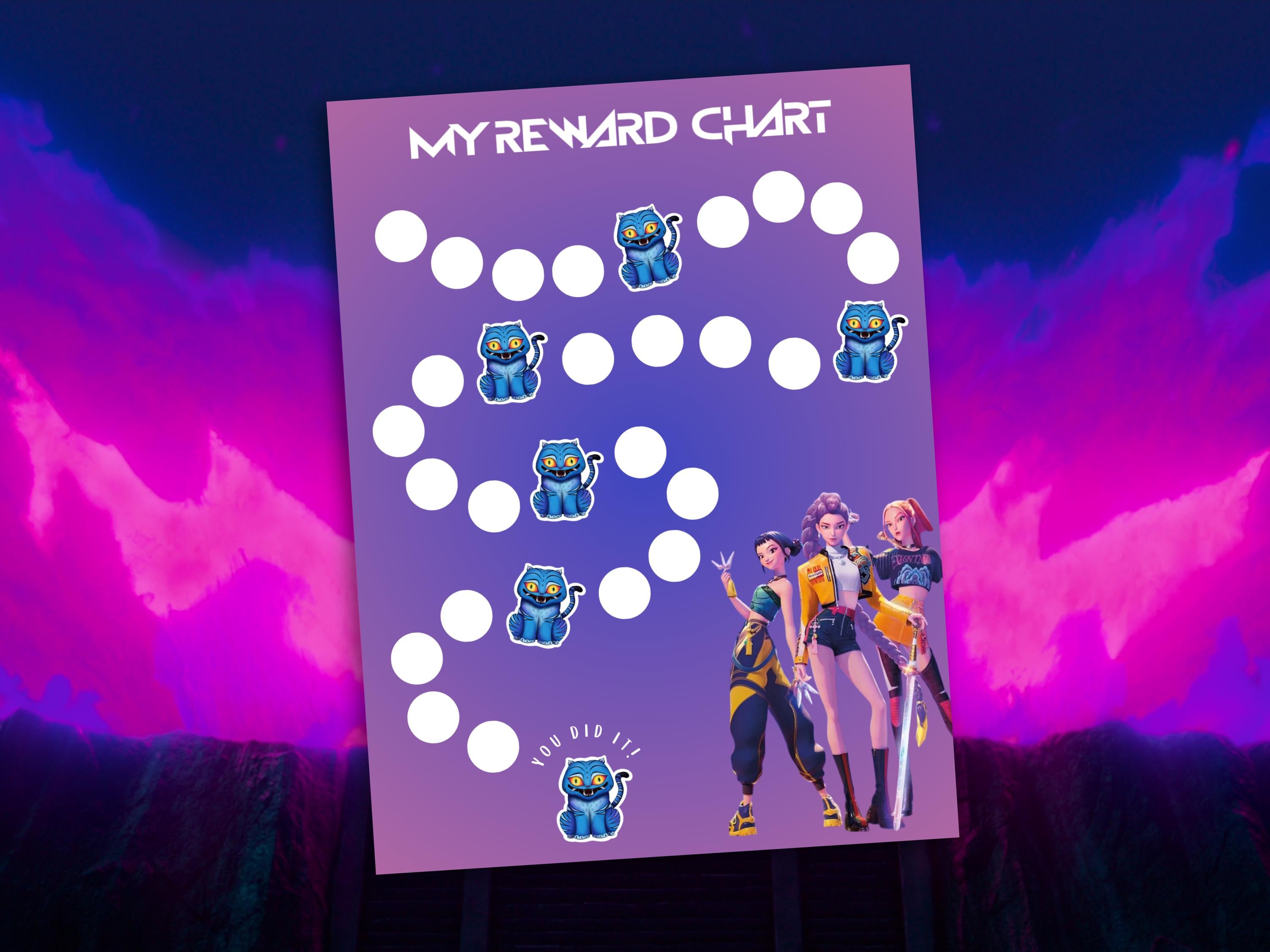 Routine Check Demon Printable K-pop Demon Hunters–inspired Reward Chart | Instant Download ...