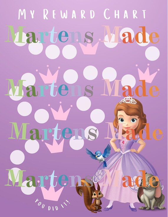 Printable Sofia the First-inspired Reward Chart | Instant Download