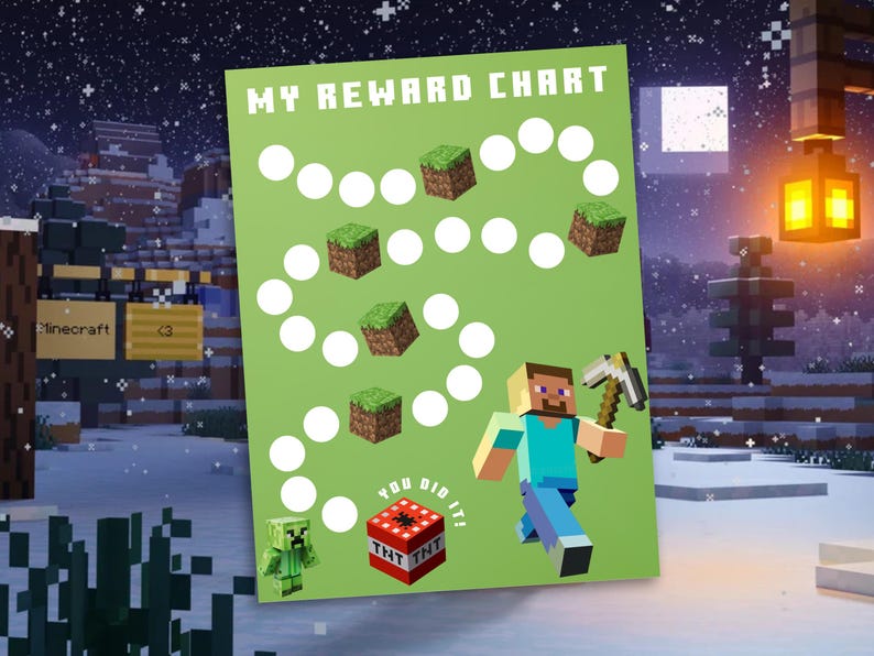 Printable Minecraft-inspired Reward Chart | Instant Download | Kids ...