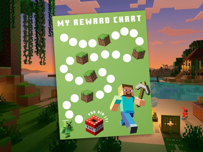 Printable Minecraft-inspired Reward Chart | Instant Download | Kids ...
