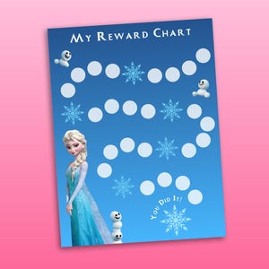 Printable Ice Queen-Inspired Frozen Reward Chart | Instant Download | Elsa Kids&#39; Routine & Sticker Chart