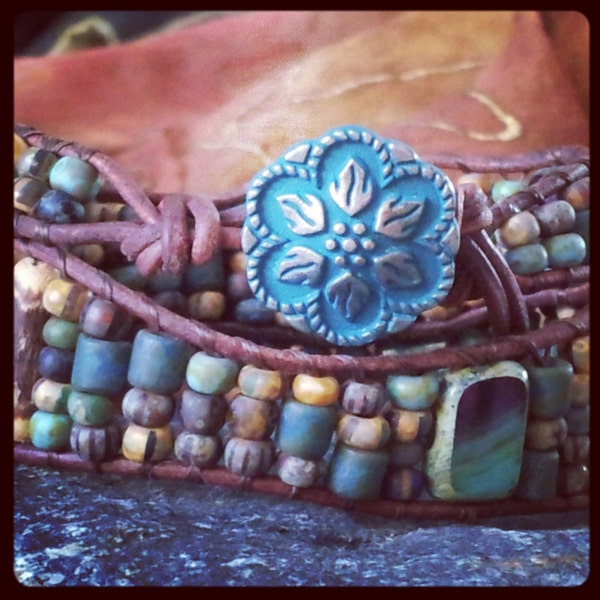 aqua double wrap bracelet  FREE and FAST shipping to the USA !!!