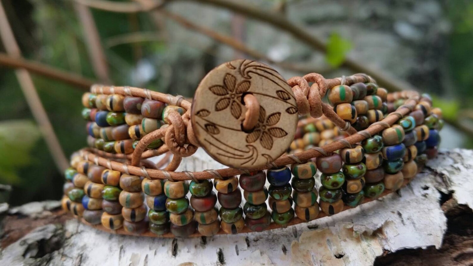 Leather Double Wrap Bracelet Natural Leather Cord Multicolor Etsy Sweden