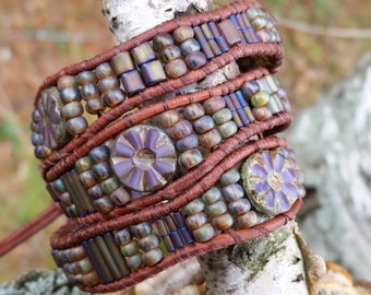 mystic river triple wrap leather bracelet - fast and free shipping