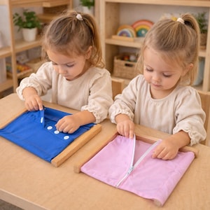 Montessori Zipper & Button Dressing Frames – Practical Life Learning Toy