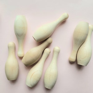 Small Raw Wooden Bowling Pins – To Paint and Personalize