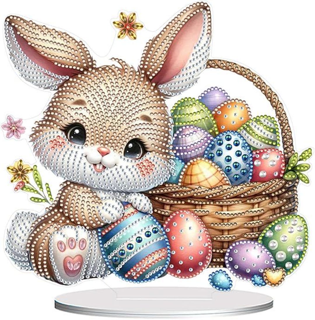 DIY Tabletop Diamond Art Painting Kit for Easter Bunny Easter Bunny ...