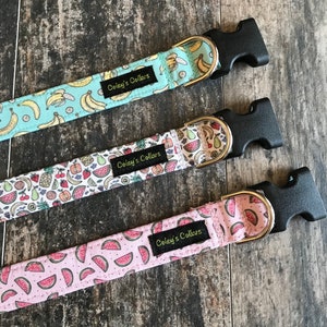 Personalized Dog Collar, Fruit Dog Collar, Banana Dog Collar, Watermelon Dog Collar, Summer Dog Collar, "The Fruit Salad Collection"