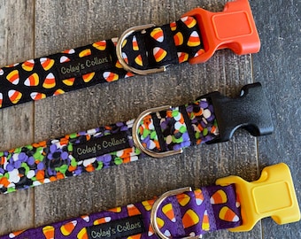 Personalized Halloween Dog Collar, Dog Collar, Candy Corn Dog Collar, Boy Dog Collar, Girl Dog Collar, "Candy Corn and Sprinkles Collection"