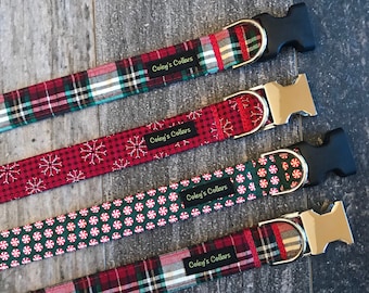 Personalized Dog Collar, Christmas Dog Collar, Holiday Dog Collar, Winter Dog Collar, Snowflake Collar,"The Home For the Holidays Collection