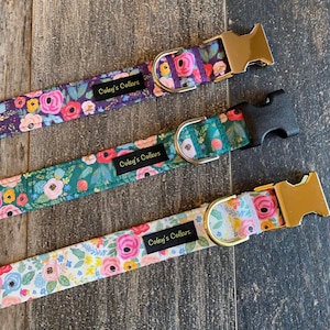 Personalized Dog Collar, Floral Dog Collar, Summer Dog Collar, Dog Collar Autumn, Girl Dog Collar, Fall Dog Collar,"The Olivia Collection"