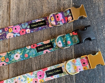 Personalized Dog Collar, Floral Dog Collar, Summer Dog Collar, Dog Collar Autumn, Girl Dog Collar, Fall Dog Collar,"The Olivia Collection"
