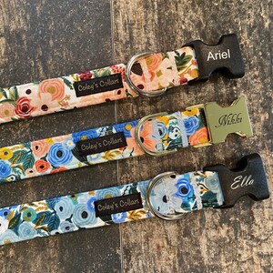 Personalized Dog Collar, Engraved Dog Collar, Rifle Paper Co Dog Collar, Dog Collar With Name, Floral Dog Collar &quot;The Wildwood  Collection&quot;