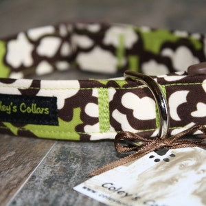 Dog Collar, Dog Collars, Girl Dog Collar, Boy Dog Collar, Custom Dog Collar, Floral Green Dog Collar &quot;In Bloom&quot; Dog Collar