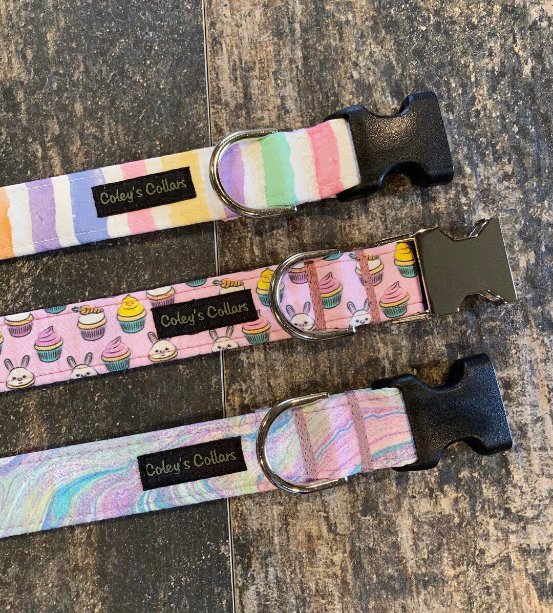 Personalized Dog Collar, Easter Dog Collar, Spring Dog Collar, Tie Dye