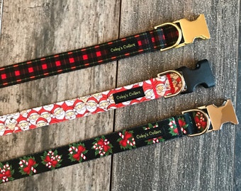 Dog Collar, Christmas Dog Collar, Webbing Dog Collar, Girl Dog Collar, Boy Dog Collar, Ruff and Tuff Christmas Collection