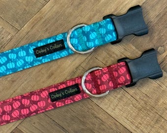 Personalized Dog Collar, Fall Dog Collar, Autumn Dog Collar, Pumpkin Dog Collar, Boy Dog Collar, Girl Dog Collar, "The Hello Pumpkin"