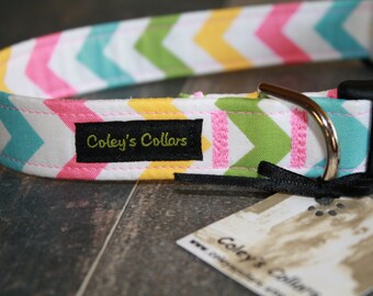 Dog Collar, Dog Collars, Girl Dog Collar, Boy Dog Collar, Chevron Dog Collar, Modern Dog Collar, Trendy Dog Collar,  "The Chevron in Girl"