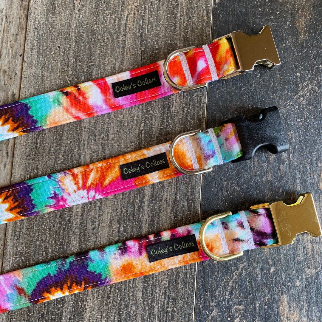 Dog Collar, Tie Dye Dog Collar, Summer Dog Collar, Custom Dog Collar