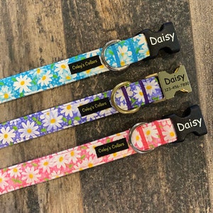 Personalized Dog Collar, Laser Engraved Dog Collar, Personalized Dog Collar With Name, Personalizable Dog Collar,  &quot;The Daisy Collection&quot;