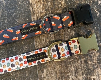 Personalized Dog Collar, Dog Collar Girl Boy, Autumn Dog Collar, Fall Dog Collar, Pumpkin Dog Collar, Halloween Dog Collar, "Thankful"