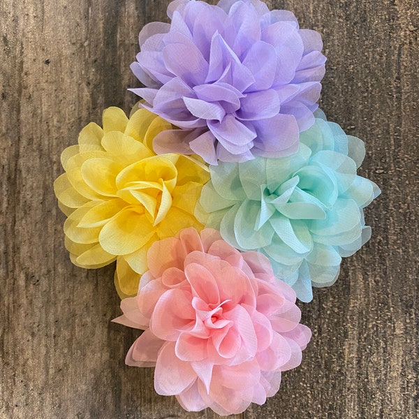 Spring Dog Collar Flower, Chiffon Dog Collar Flower, Easter Dog Collar Accessory,  Dog Collar Fabric Flower, Dog Collar Attachment