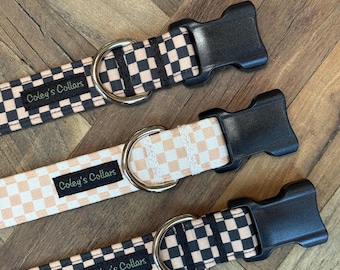 Personalized Dog Collar,Plaid Dog Collar,Fall Dog Collar,Check Dog Collar, Checkerboard Dog Collar,Plaid Dog Collar"The Check Me Collection"