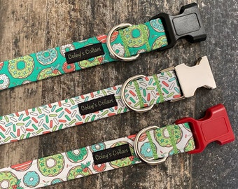 Christmas Dog Collar, Winter Dog Collar, Donut Dog Collar, Boy Dog Collar, Girl Dog Collar, "The Christmas Bakeshop Collection"