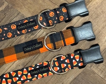 Personalized Dog Collar, Custom Dog Collar Boy Girl, Autumn Dog Collar, Fall Dog Collar, Halloween Dog Collar, "The Classic Halloween"