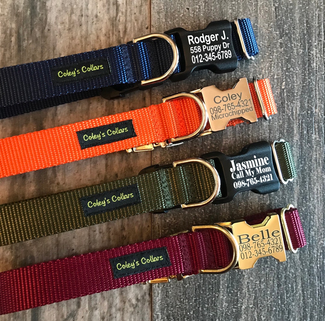 Personalized Dog Collar, Custom Engraved Dog Collar With Name & Phone