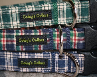 Dog Collar, Plaid Dog Collar, Dog Collars, Boy Dog Collar, Girl Dog Collar, Male Dog Collar,  Preppy Dog Collar, "Classic Plaid Collection"