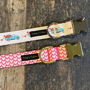 Dog Collar, Valentine Dog Collar, Dog Collars, Boy Dog Collar, Girl Dog Collar, &quot;The Truckload of Valentine&#39;s&quot; Collection