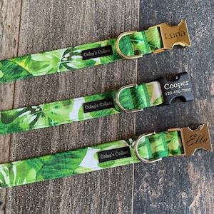 Personalized Dog Collar, Laser Engraved Dog Collar, Personalized Dog Collar With Name, Dog Collar Personalized, &quot;The Tropical Vacation&quot;