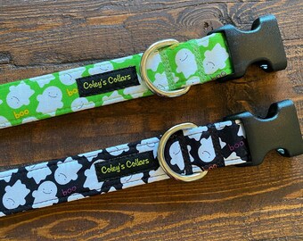 Dog Collar, Halloween Dog Collar, Boy Dog Collar, Girl Dog Collar,  Ghost Dog Collar, Fall Dog Collar, "The Boo Collection"