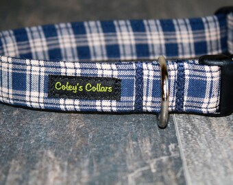Dog Collar, Dog Collars, Boy Dog Collar, Girl Dog Collar, Male Dog Collar, Classic Dog Collar, Plaid Dog Collar "The Payton" Dog Collar