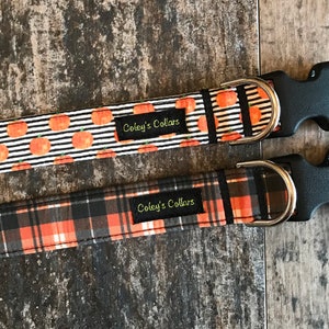 Dog Collar, Halloween Dog Collar, Fall Dog Collar, Plaid Dog Collar, Pumpkin Dog Collar, Dog Collar Boy Girl, "The Pumpkin Patch Collection"