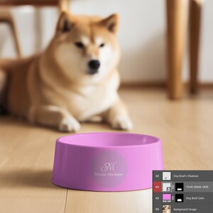 Dog Bowl Mockup: Home Scene with Bokeh (PSD, PNG, JPG File) Canva Compatible