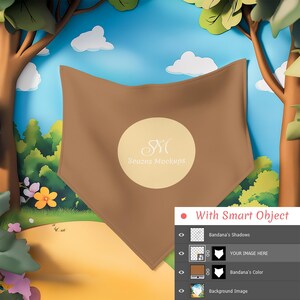 Dog Bandana Mockup: Flatlay Template with Editable PSD & PNG Files