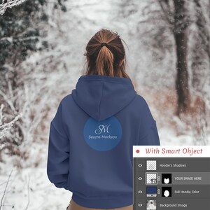 Oversized Hoodie Mockup: Back View, Smart Object (PSD, PNG, JPG)
