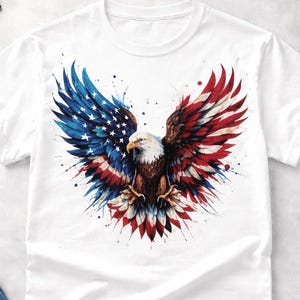 Patriotic Eagle Men's Raglan T-Shirt, USA Pride Tee, Independence Day Shirt, Eagle Graphic Tee, 4th of July Clothing, Casual Wear