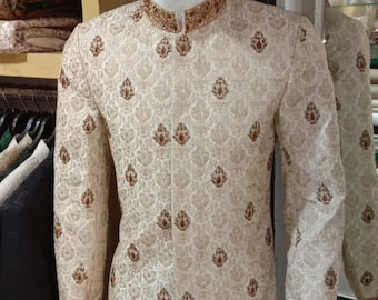 Handmade Embroidered Prince Coat with Kurta | South Asian Groom Sherwani